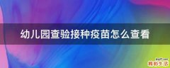 幼儿园查验接种疫苗怎么查看