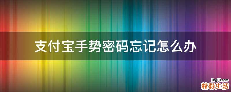 支付宝手势密码忘记怎么办