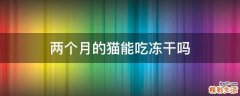 两个月的猫能吃冻干吗