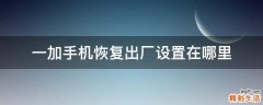 一加手机恢复出厂设置在哪里