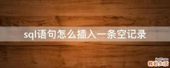sql语句怎么插入一条空记录