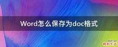 Word怎么保存为doc格式