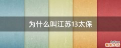 为什么叫江苏13太保