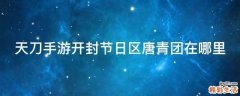 天刀手游开封节日区唐青团在哪里