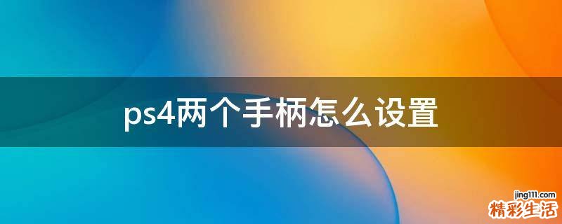 ps4两个手柄怎么设置