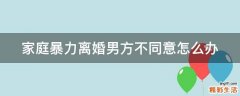 家庭暴力离婚男方不同意怎么办