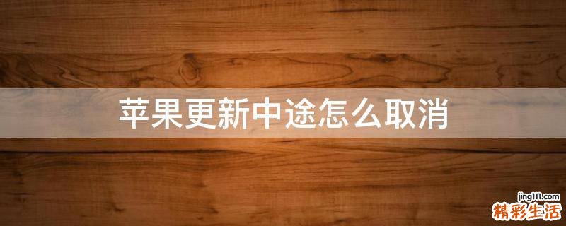 苹果更新中途怎么取消