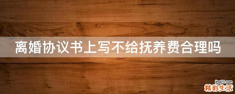 离婚协议书上写不给抚养费合理吗