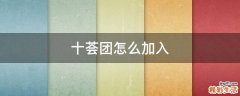 十荟团怎么加入