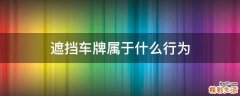 遮挡车牌属于什么行为
