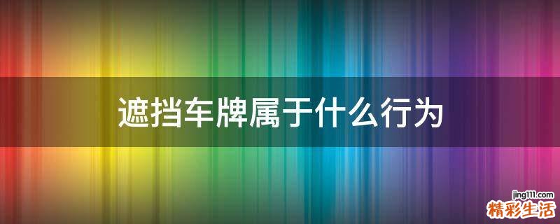 遮挡车牌属于什么行为