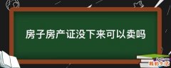房子房产证没下来可以卖吗