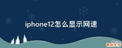 iphone12怎么显示网速