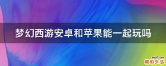 梦幻西游安卓和苹果能一起玩吗