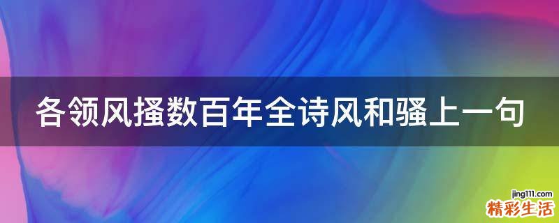 各领风搔数百年全诗风和骚上一句