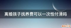 离婚孩子抚养费可以一次性付清吗