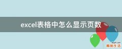 excel表格中怎么显示页数