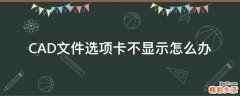 CAD文件选项卡不显示怎么办