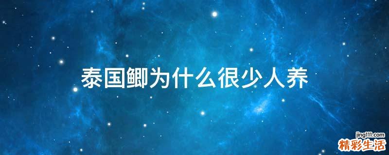 泰国鲫为什么很少人养