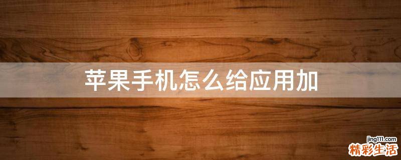 苹果手机怎么给应用加