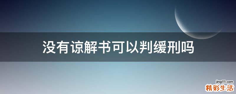 没有谅解书可以判缓刑吗