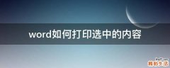 word如何打印选中的内容