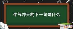 牛气冲天的下一句是什么