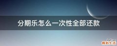 分期乐怎么一次性全部还款