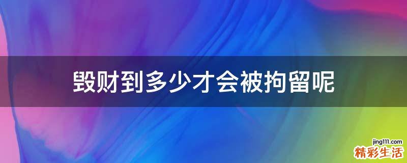 毁财到多少才会被拘留呢