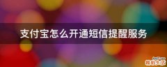 支付宝怎么开通短信提醒服务