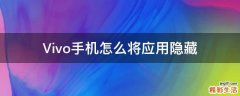 Vivo手机怎么将应用隐藏
