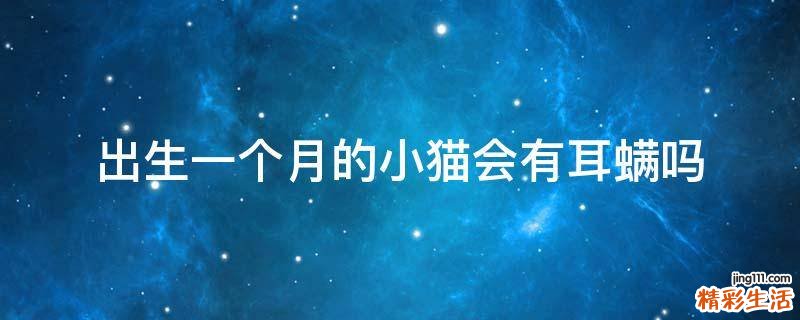 出生一个月的小猫会有耳螨吗