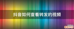 抖音如何查看转发的视频