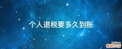 个人退税要多久到账