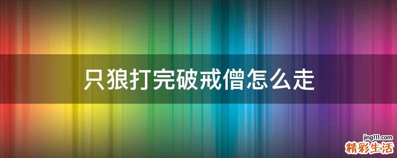 只狼打完破戒僧怎么走