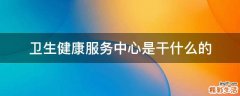 卫生健康服务中心是干什么的