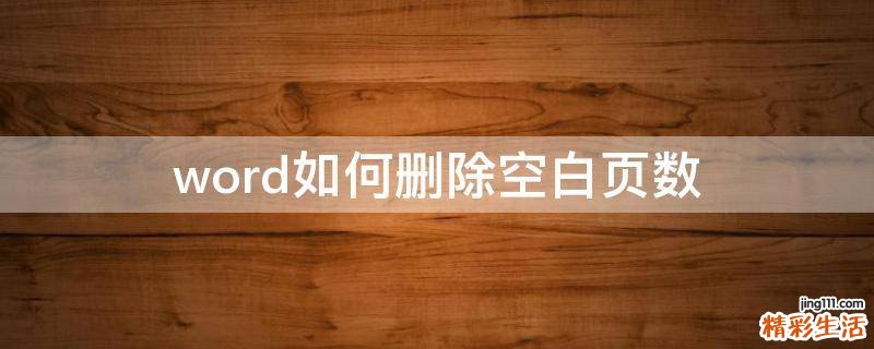word如何删除空白页数