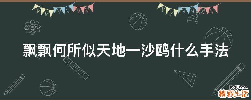 飘飘何所似天地一沙鸥什么手法