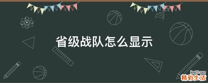 省级战队怎么显示