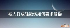 被人打成轻微伤如何要求赔偿