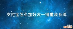支付宝怎么加好友一键重装系统