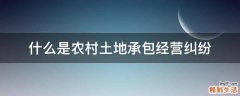 什么是农村土地承包经营纠纷