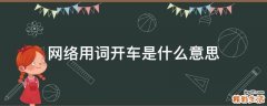 网络用词开车是什么意思