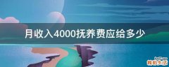 月收入4000抚养费应给多少