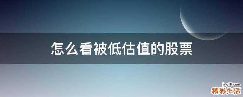 怎么看被低估值的股票