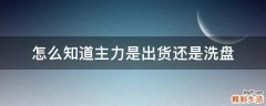 怎么知道主力是出货还是洗盘