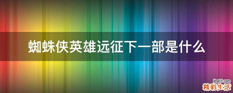 蜘蛛侠英雄远征下一部是什么