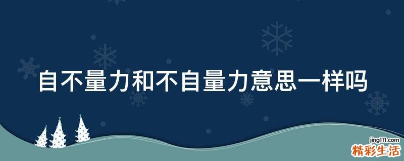 自不量力和不自量力意思一样吗