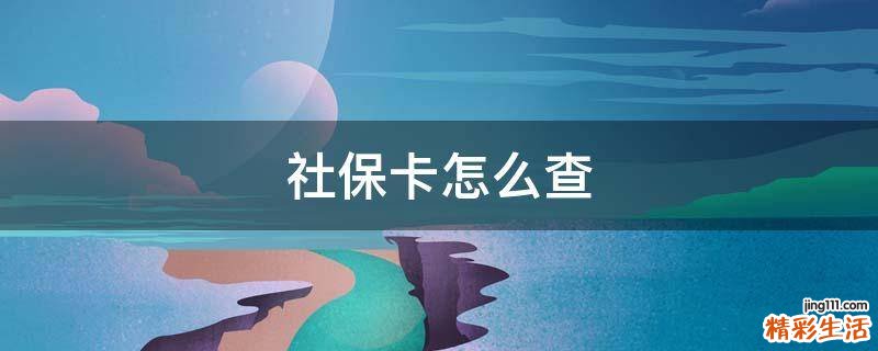 社保卡怎么查