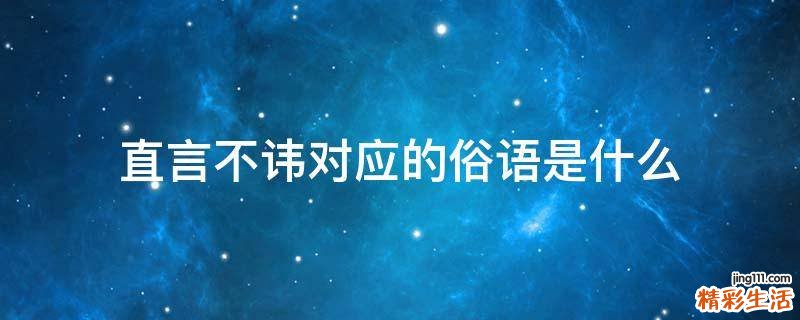 直言不讳对应的俗语是什么